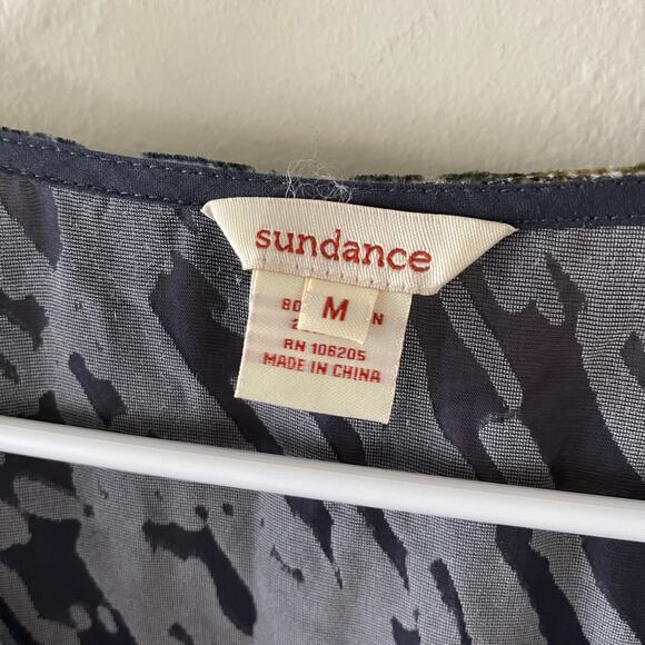 Sundance Burnout Velvet Blouse Womens Med Sheer Silk Blend Whimsigoth Fairy Boho - Picture 4 of 8